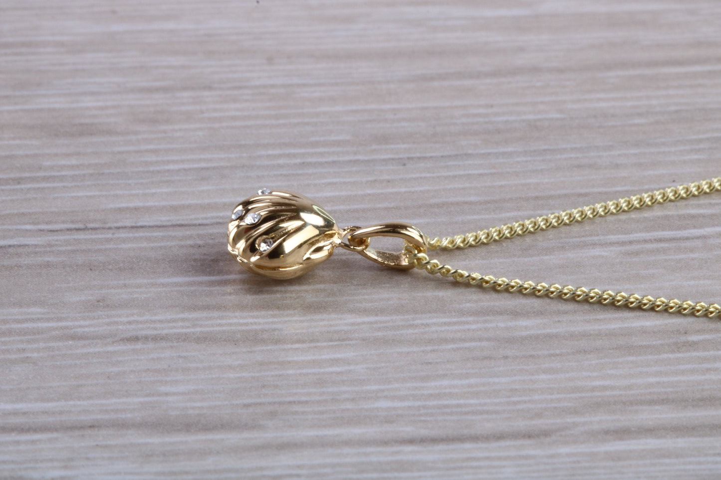 Sterling Silver C Z set Shell Necklace