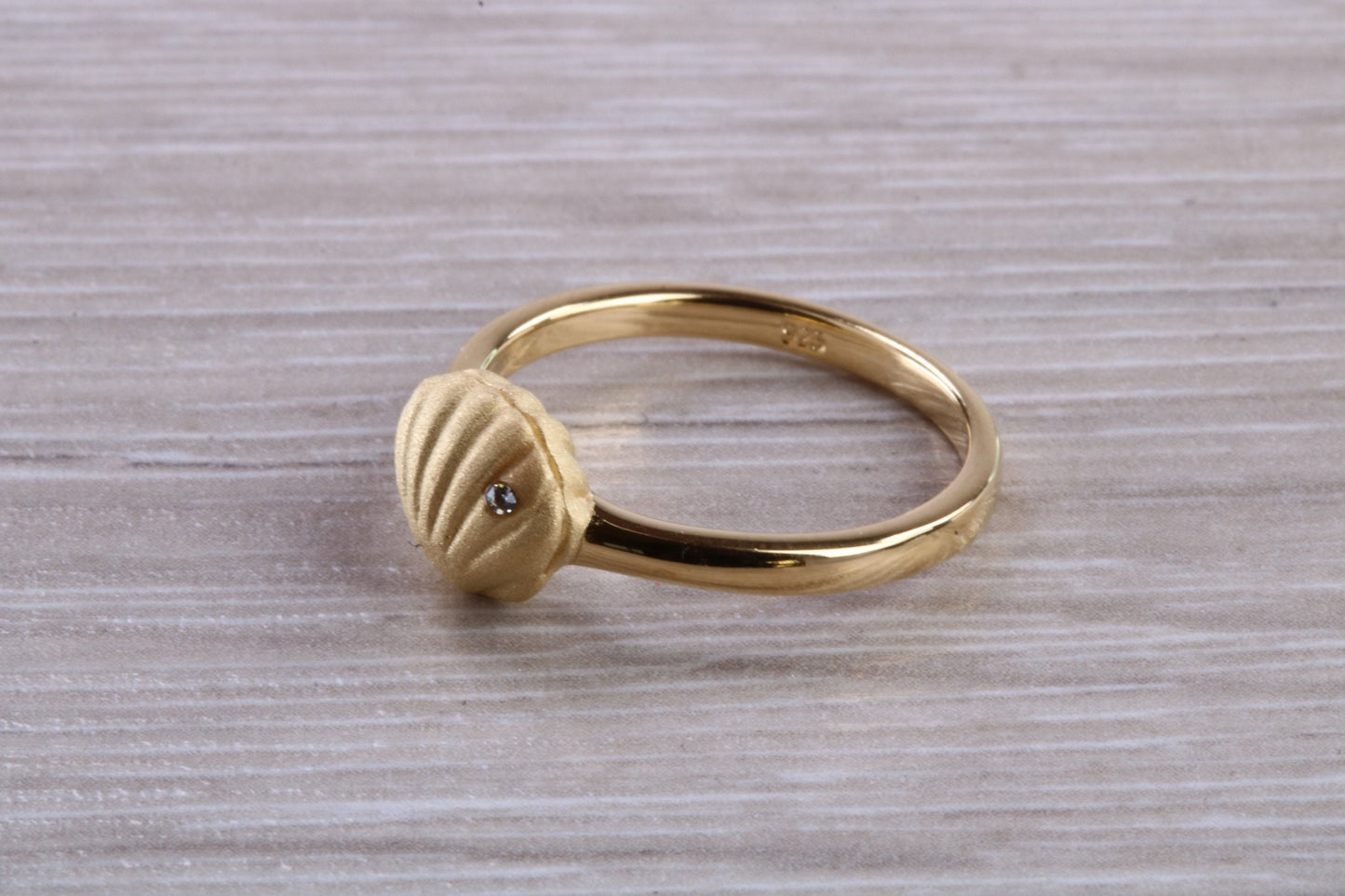 Sterling Silver C Z set Shell Ring