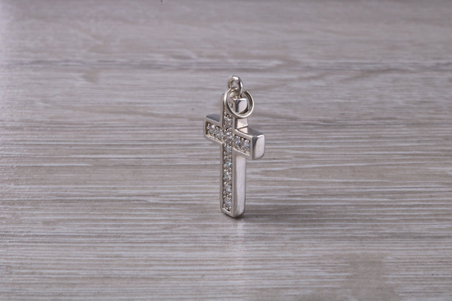 Sterling Silver Cubic Zirconia set Cross Necklace
