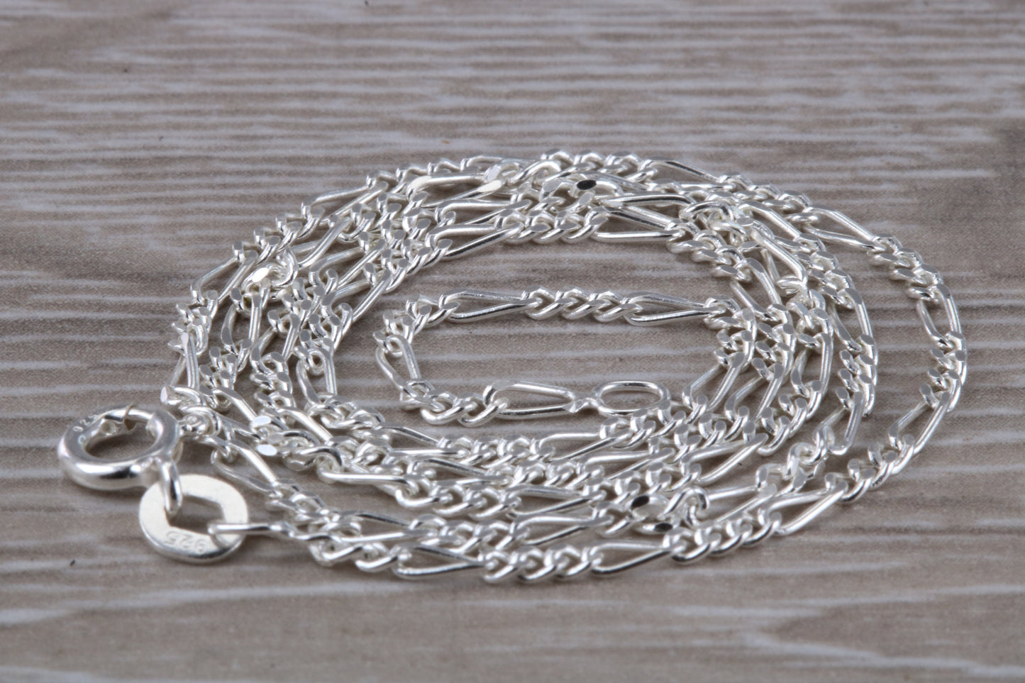 Sterling Silver Figaro Pendant Chain, 18 inch Length