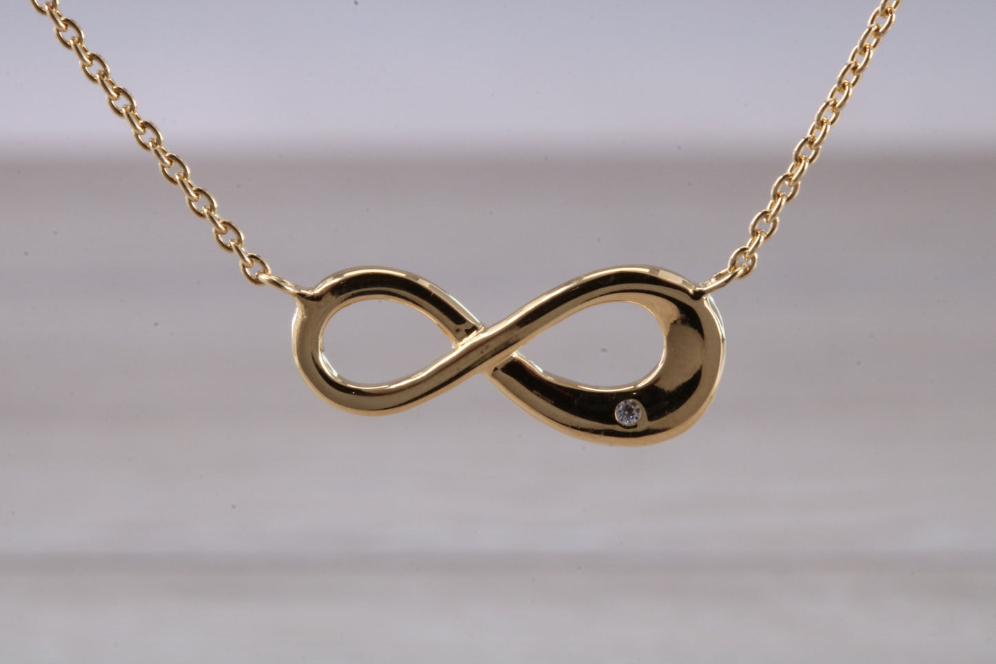 Sterling Silver C Z set Infinity Necklace