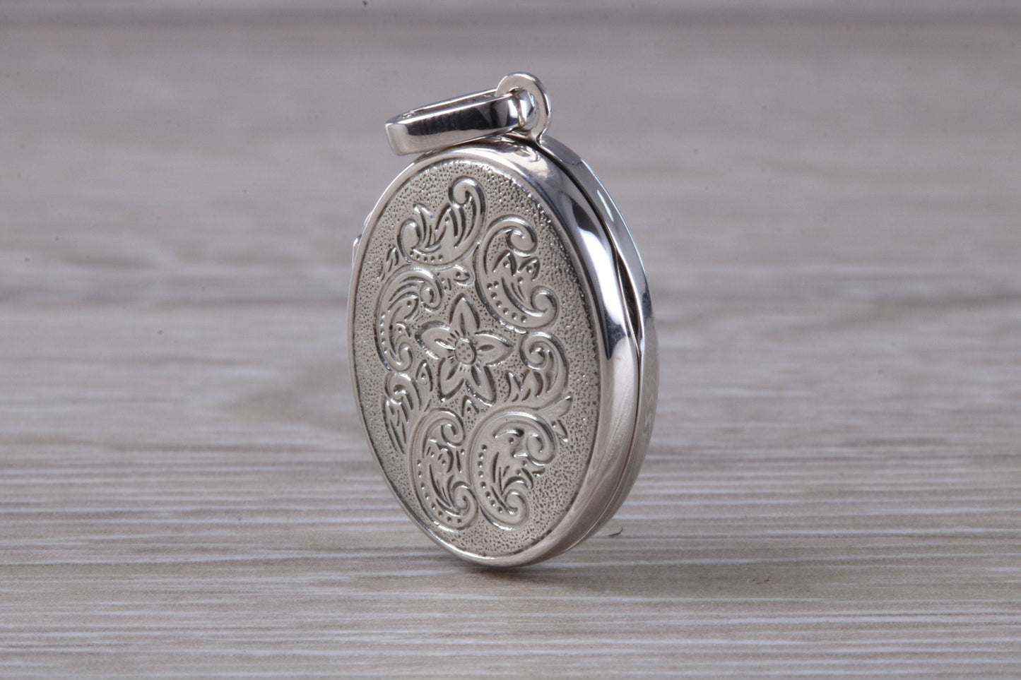Sterling silver Oval Hand Engraved Locket