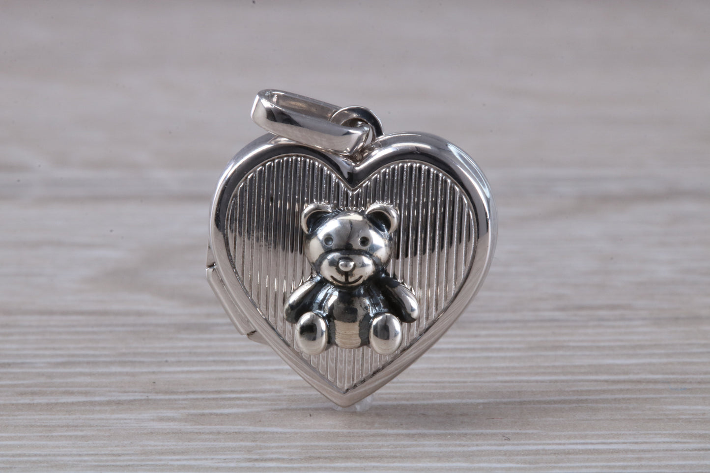 Sterling Silver Teddy Bear Locket Necklace