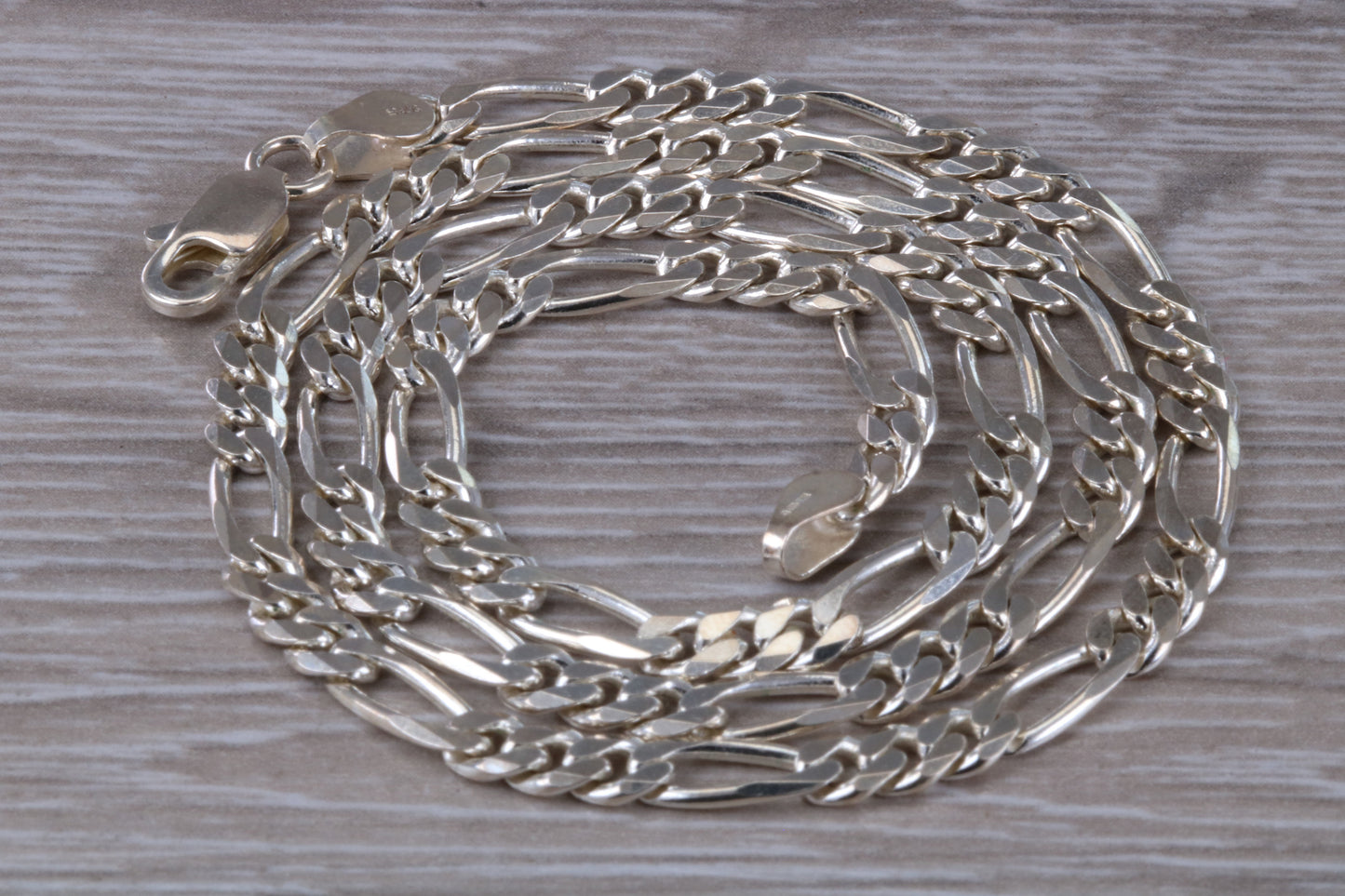 Sterling Silver 16 inch Long Figaro Chain