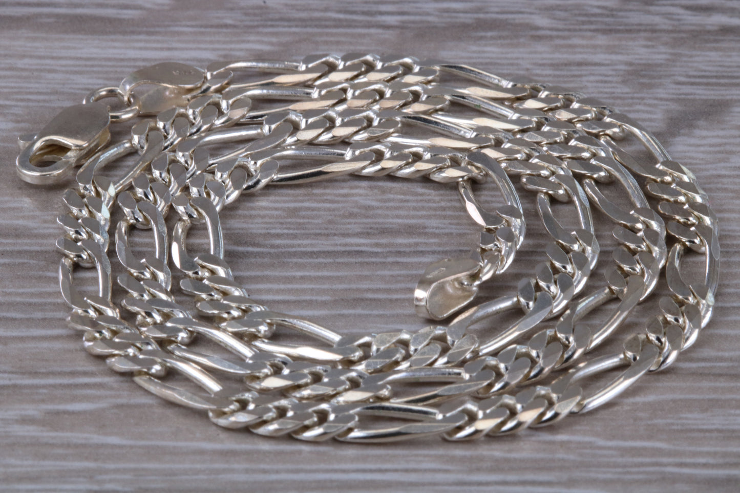 Sterling Silver 16 inch Long Figaro Chain