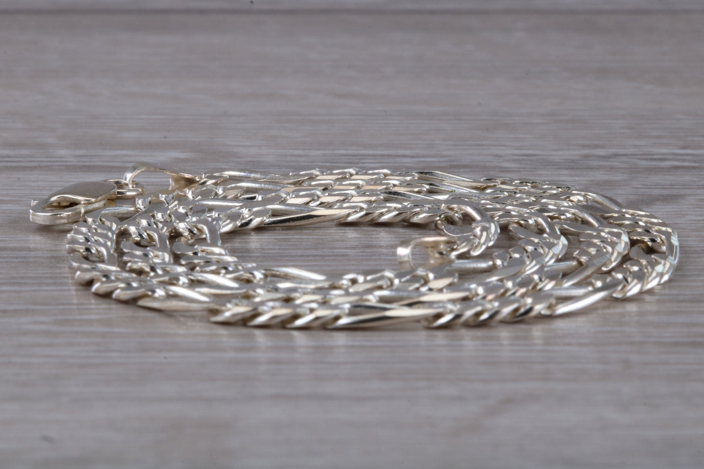 Sterling Silver 16 inch Long Figaro Chain