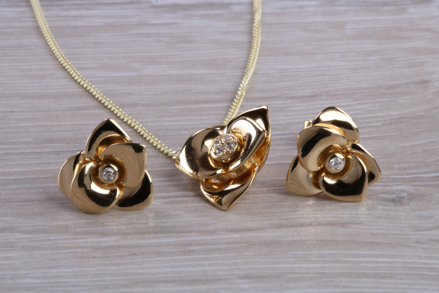 Diamond White CZ set Necklace and Matching Earrings Set
