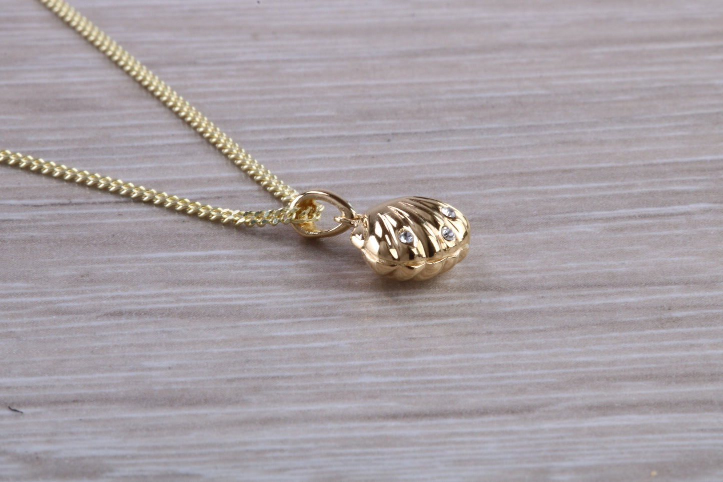 Sterling Silver C Z set Shell Necklace