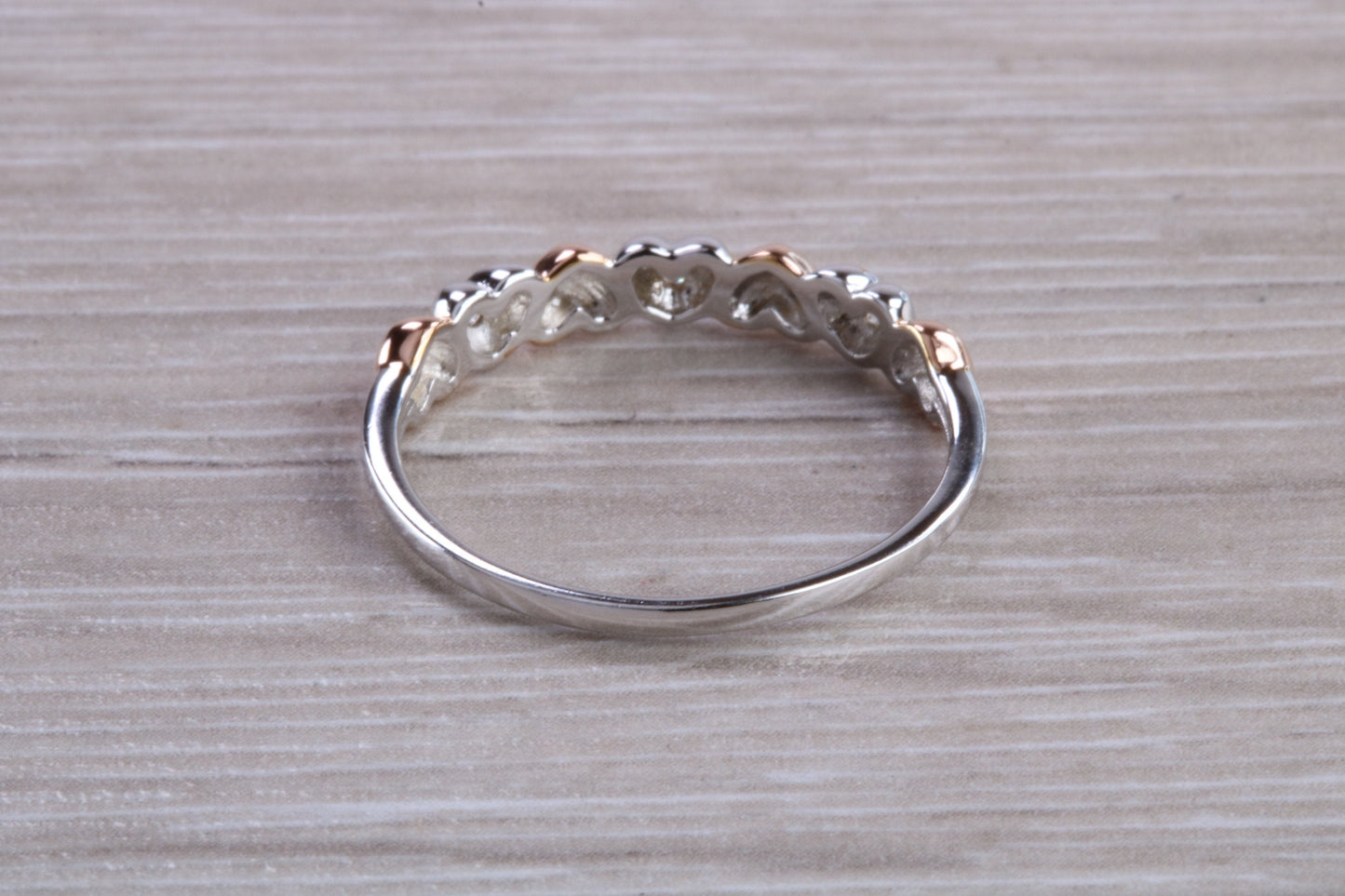 Love Hearts ring solid sterling silver with two tone 18ct gold plating. Perfect gift for any occasion