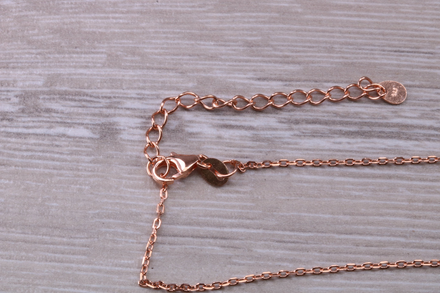 Sterling Silver C Z set Dressy Rose Gold Necklace