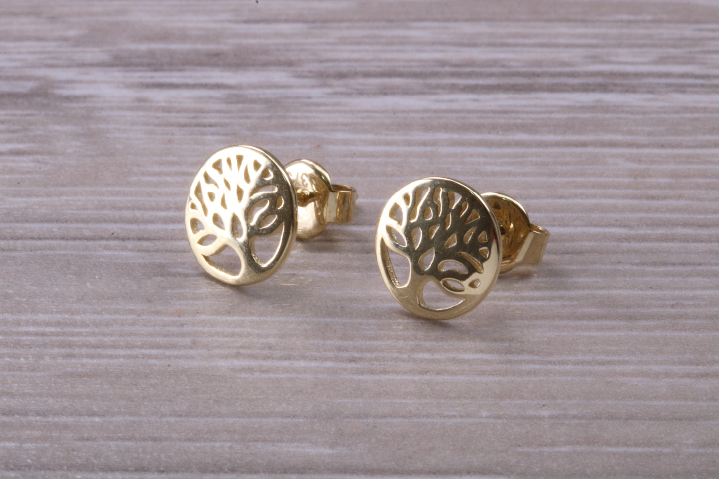 9ct Yellow Gold Tree of Life Necklace and Matching Stud Earrings