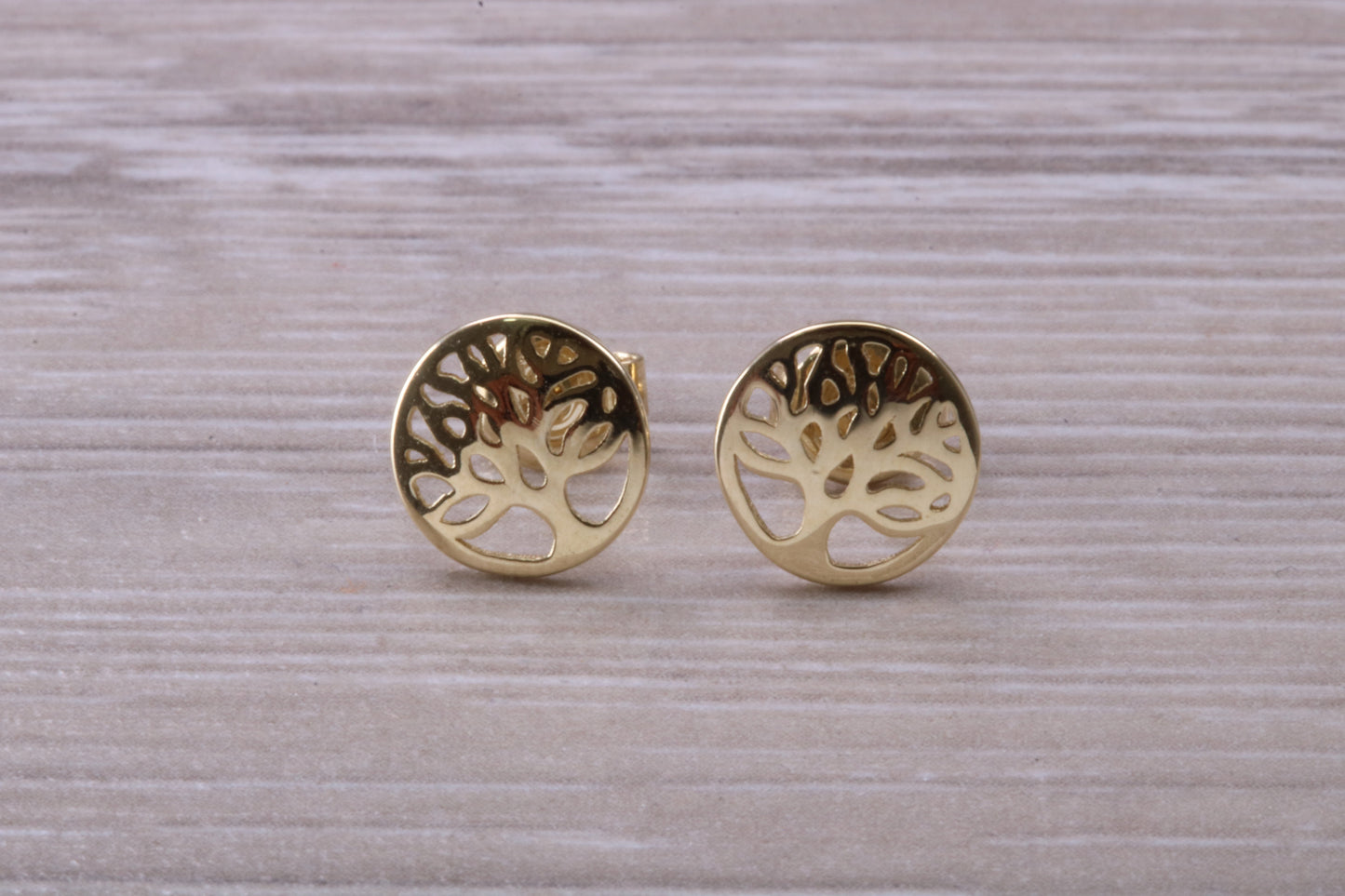 9ct Yellow Gold Tree of Life Necklace and Matching Stud Earrings