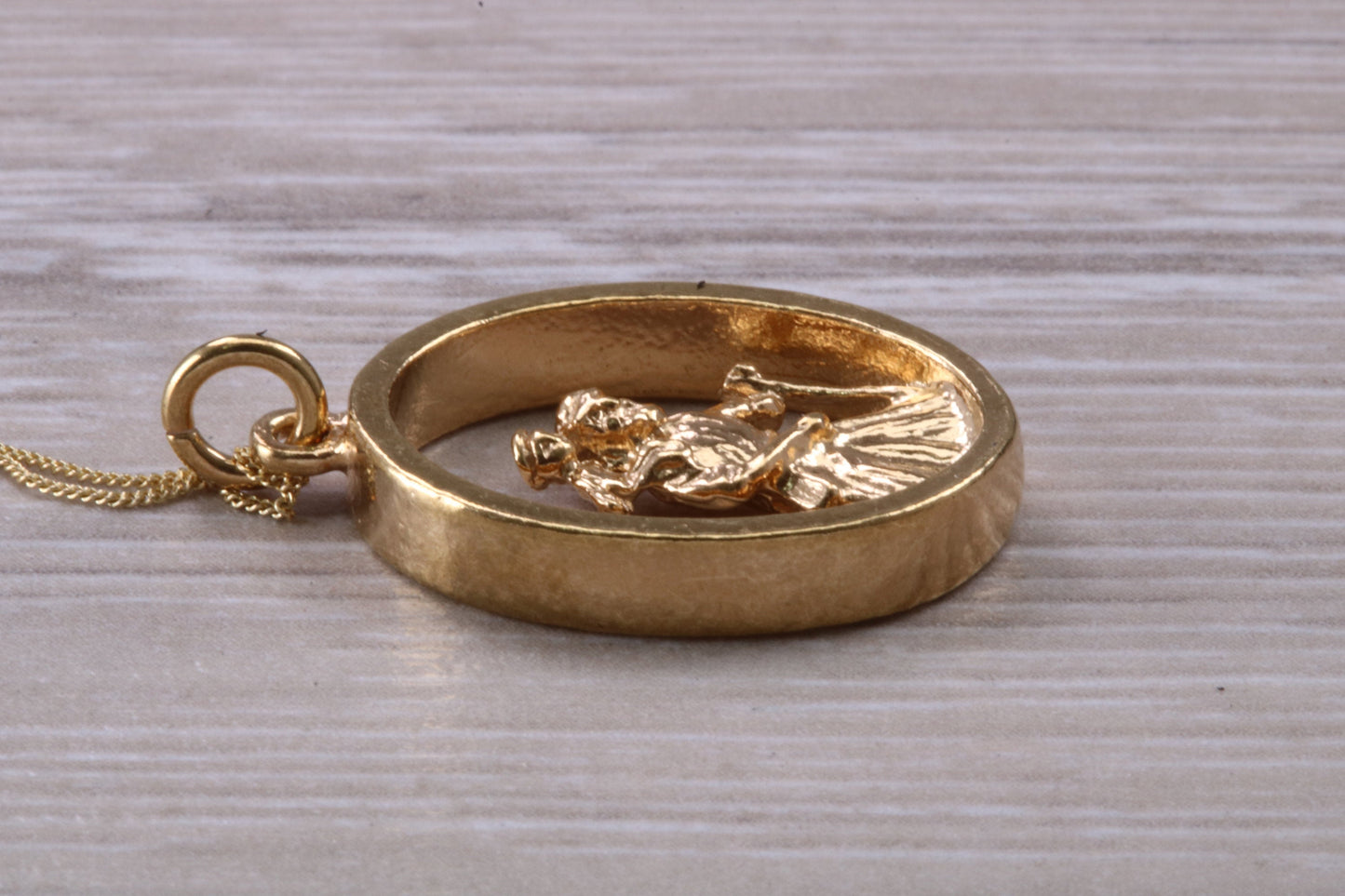 9ct Yellow Gold Chunky St Christopher Necklace