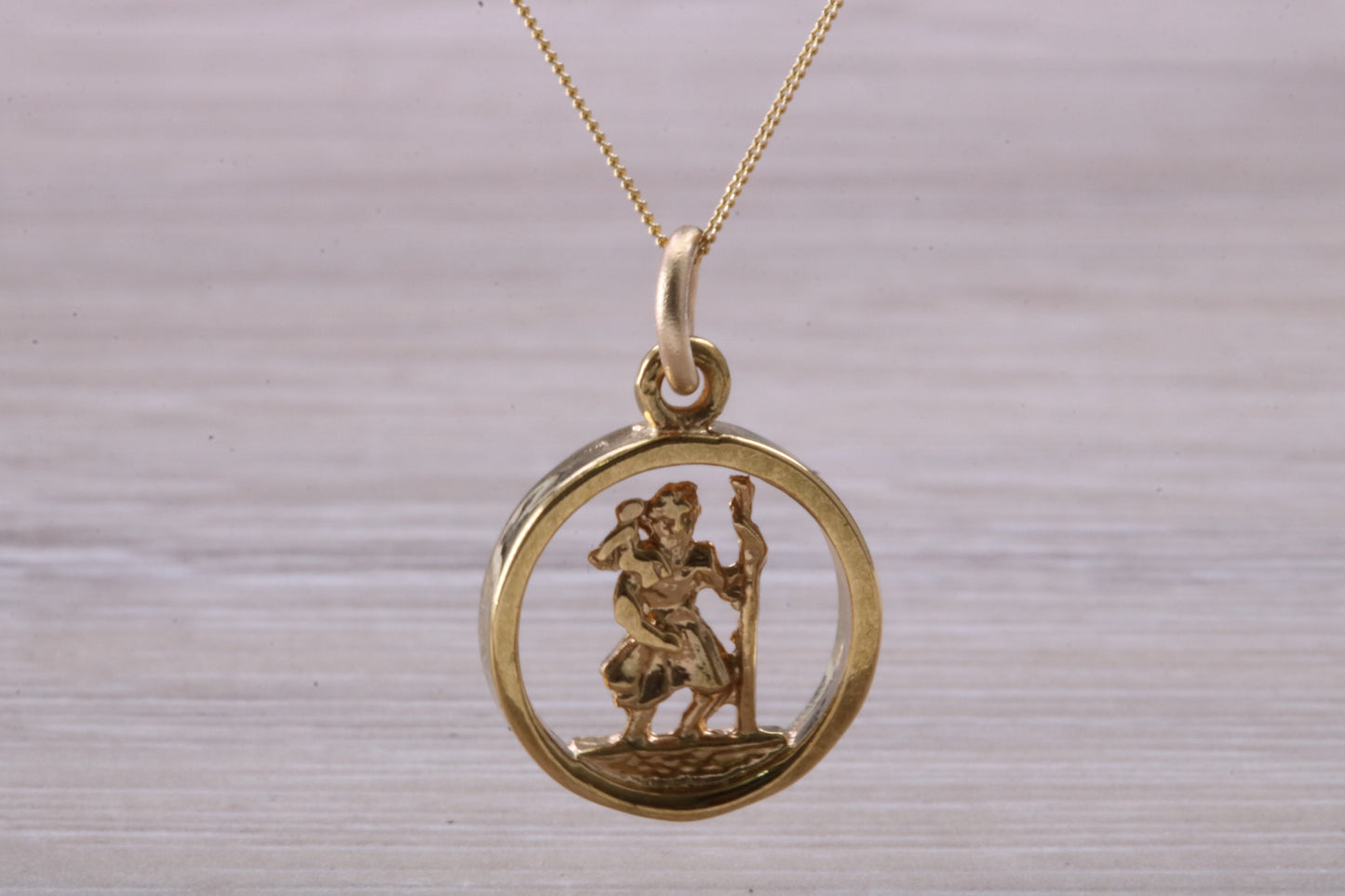 9ct Yellow Gold St Christopher Necklace