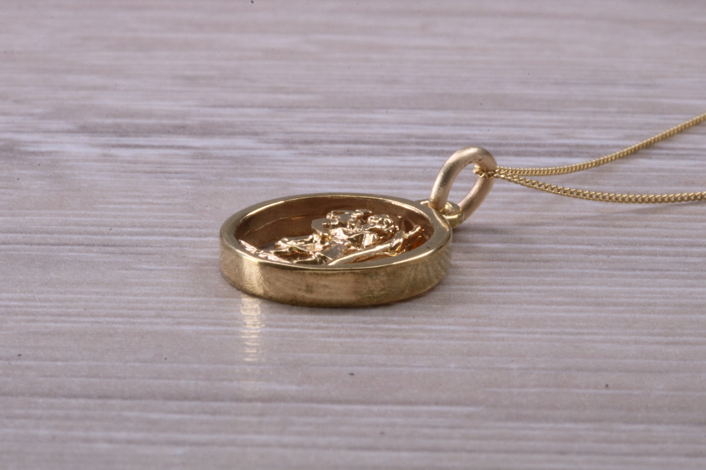 9ct Yellow Gold St Christopher Necklace