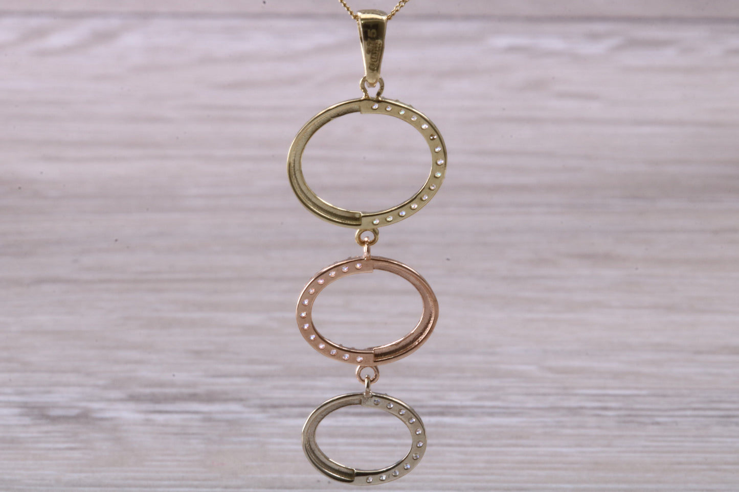 9ct Gold Three Tone Cascading Necklace