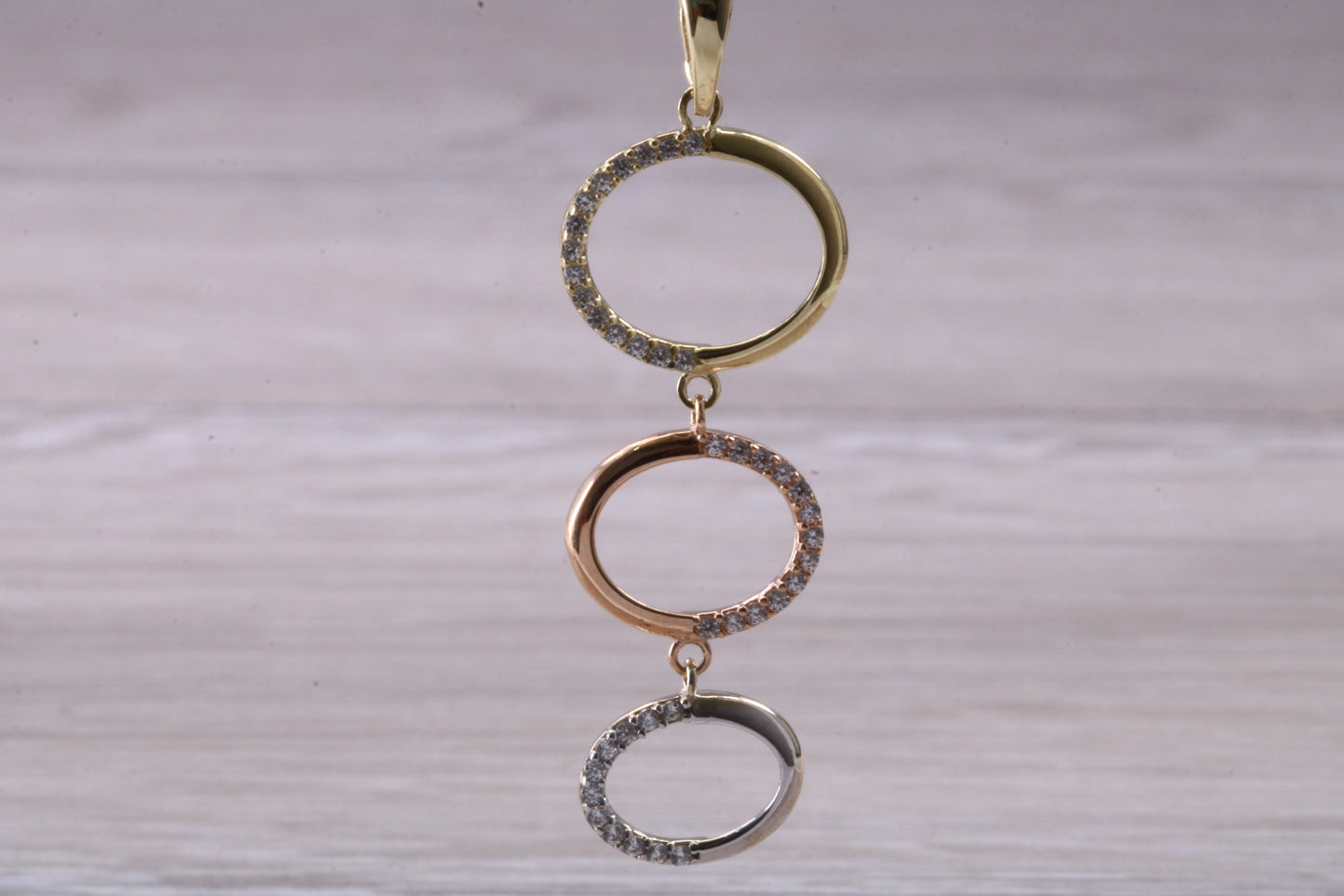 9ct Gold Three Tone Cascading Necklace