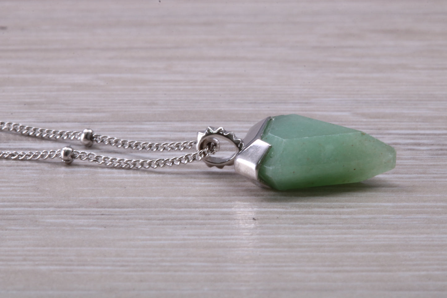 Natural Emerald Necklace set in Sterling Silver