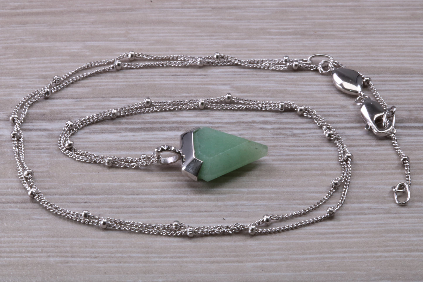 Natural Emerald Necklace set in Sterling Silver