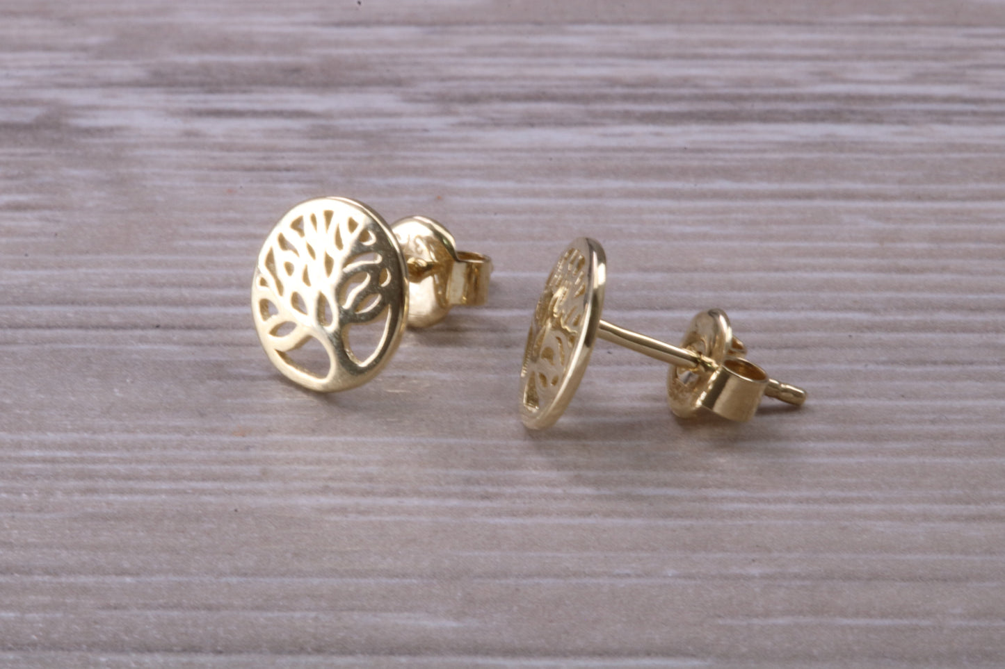 9ct Yellow Gold Tree of Life Necklace and Matching Stud Earrings