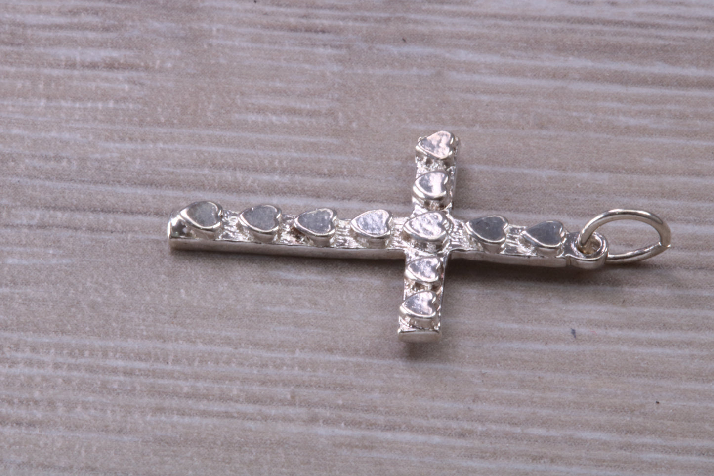 Sterling Silver Love Hearts Cross Necklace