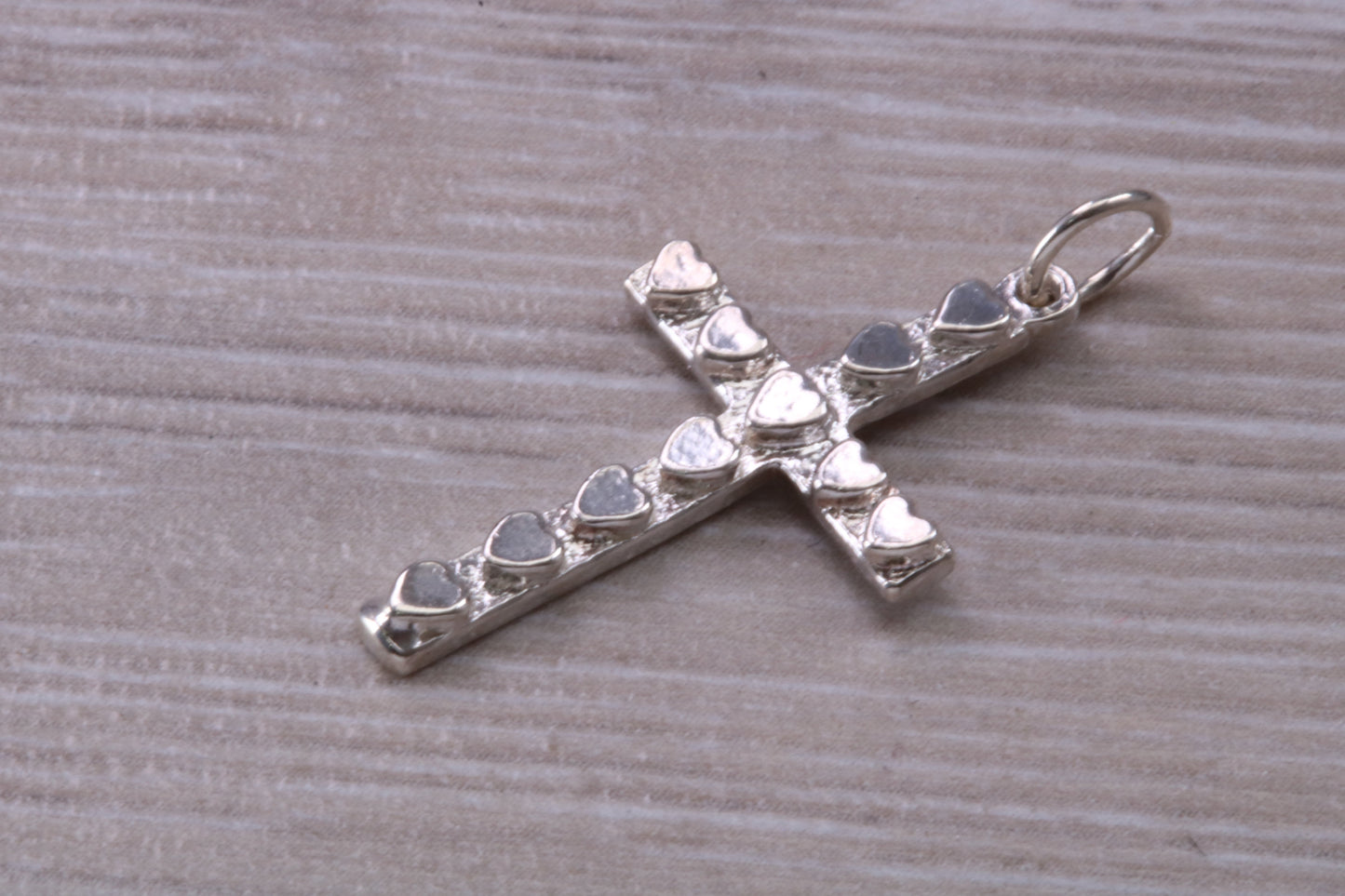 Sterling Silver Love Hearts Cross Necklace
