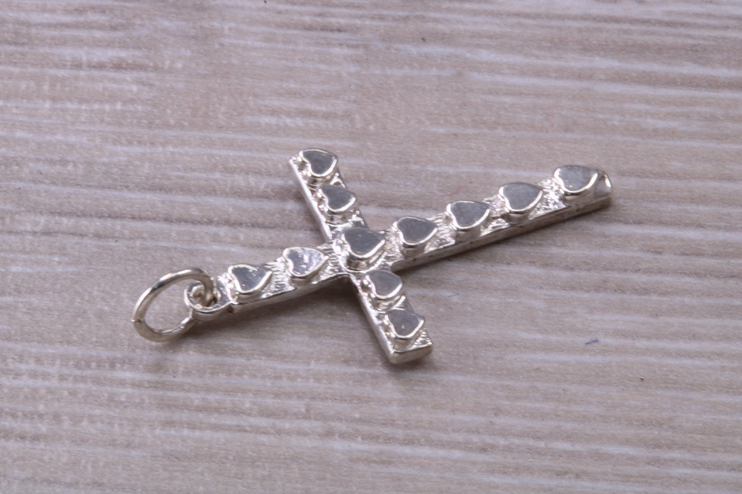 Sterling Silver Love Hearts Cross Necklace