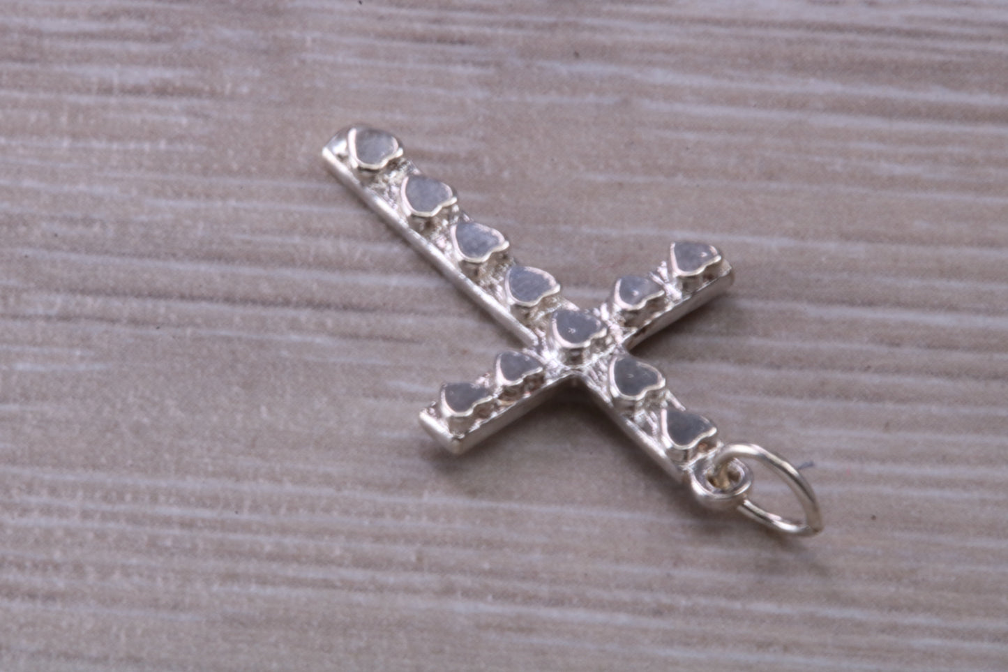 Sterling Silver Love Hearts Cross Necklace