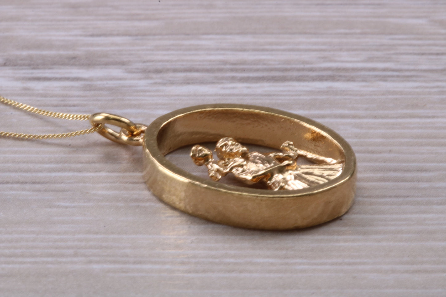 9ct Yellow Gold Chunky St Christopher Necklace
