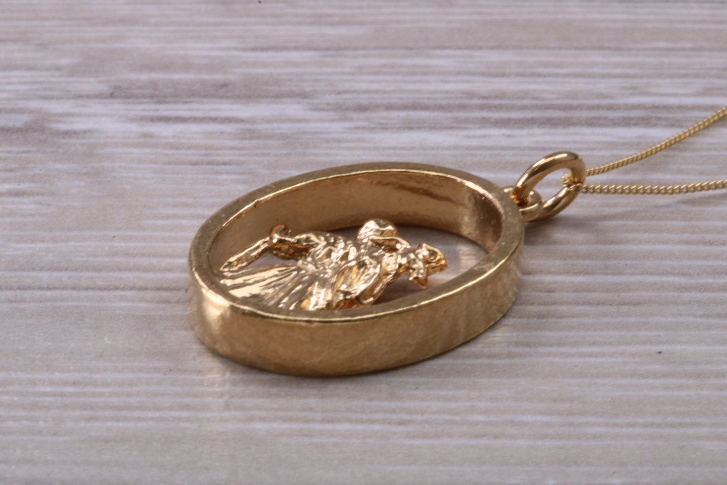 9ct Yellow Gold Chunky St Christopher Necklace