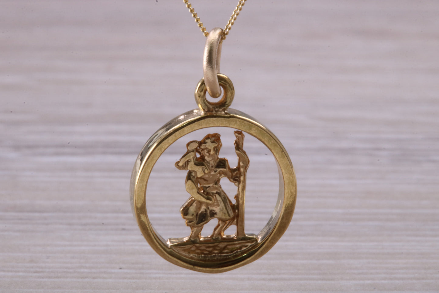 9ct Yellow Gold St Christopher Necklace