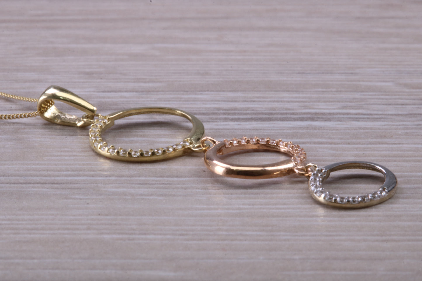 9ct Gold Three Tone Cascading Necklace