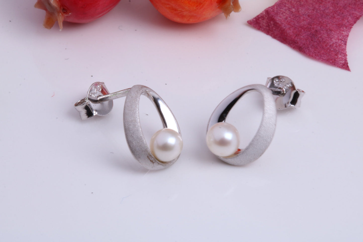 Pearl set Stud Earrings, Very Dressy, Made from Solid 925 Grade Sterling Silver