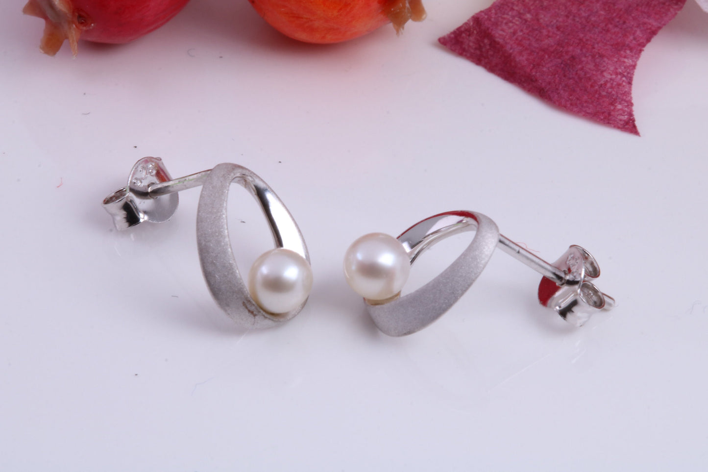 Pearl set Stud Earrings, Very Dressy, Made from Solid 925 Grade Sterling Silver