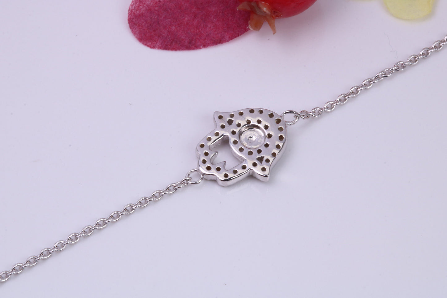 Evil Eye Protector Bracelet with Length Adjustable Chain, Made from solid Sterling Silver