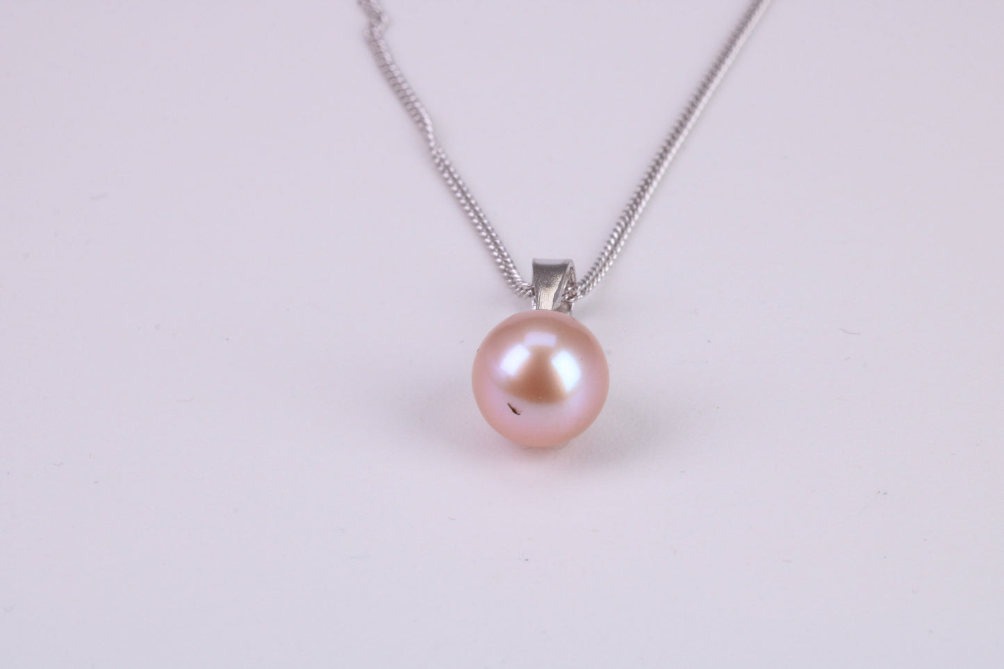 7 mm Round Real Pearl Necklace made from Sterling Silver