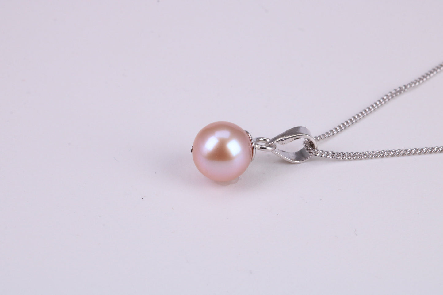 7 mm Round Real Pearl Necklace made from Sterling Silver