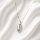 Cocoa Bean Necklace, made from solid cast Silver