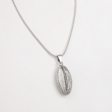 Cocoa Bean Necklace, made from solid cast Silver
