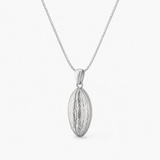 Cocoa Bean Necklace, made from solid cast Silver