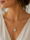 Cocoa Bean Necklace, made from solid cast Silver