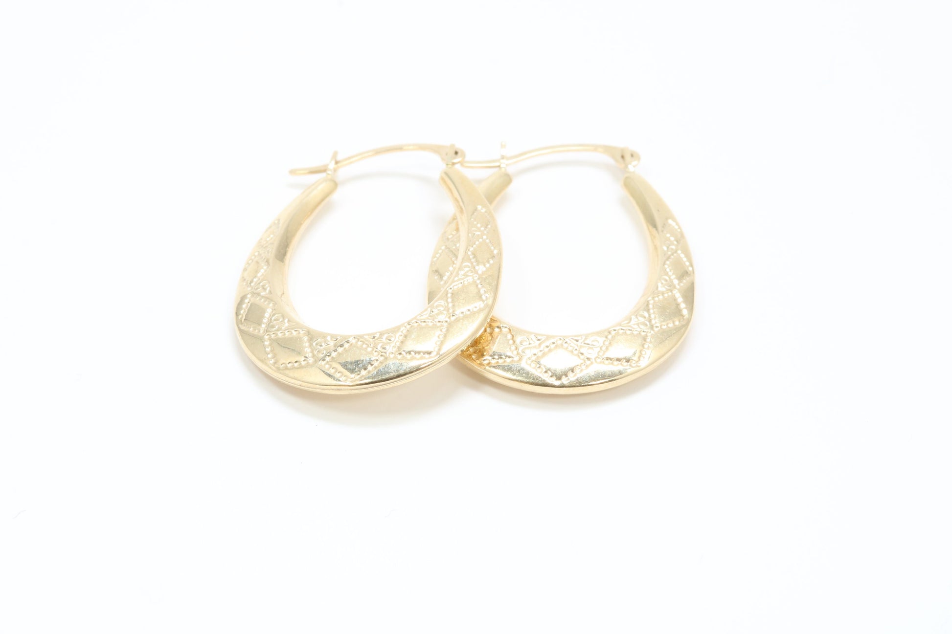 25 mm Long Hoop Creole Earrings Made from Solid 9ct Yellow Gold