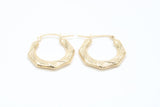 20 mm Long Hoop Creole Earrings Made from Solid 9ct Yellow Gold