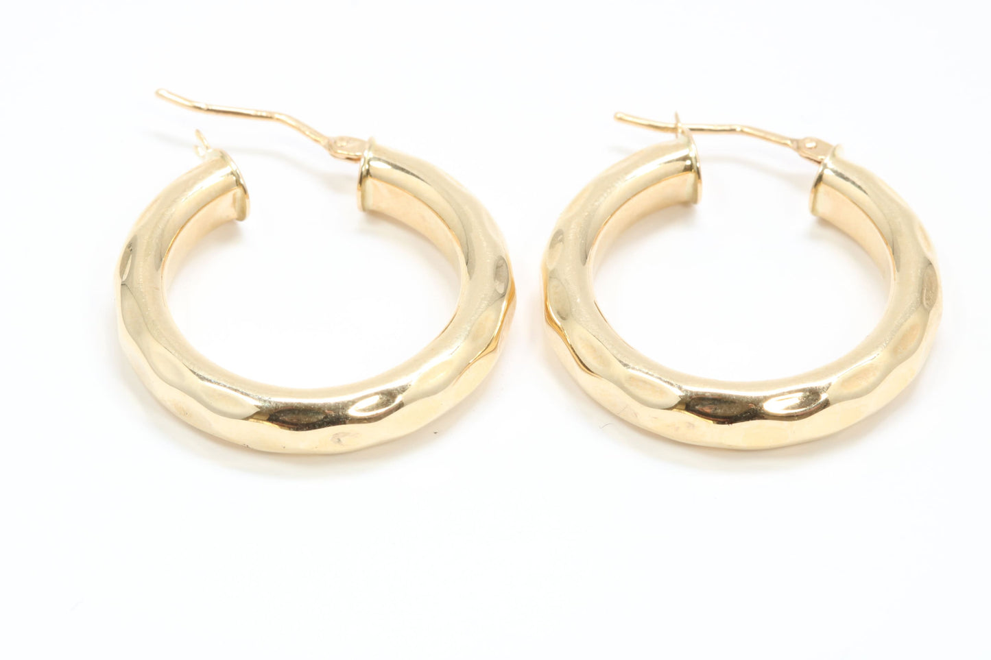 25 mm Round Chunky Hoop Creole Earrings Made from Solid 9ct Yellow Gold, British Hallmarked