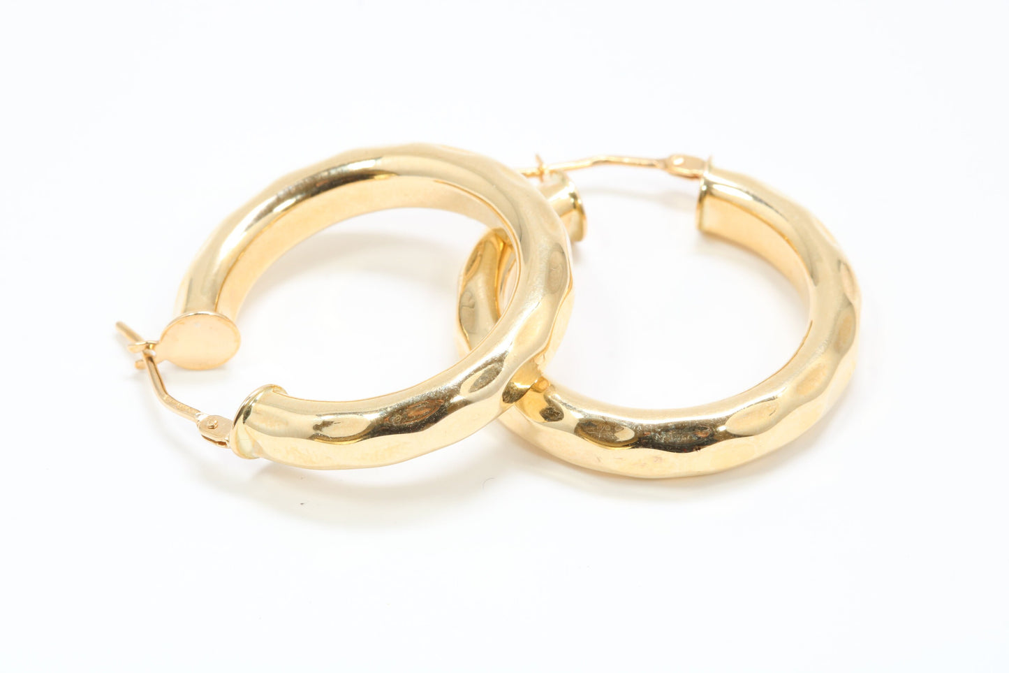 25 mm Round Chunky Hoop Creole Earrings Made from Solid 9ct Yellow Gold, British Hallmarked