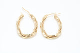 30 mm Long Hoop Creole Earrings Made from Solid 9ct Yellow Gold, British Hallmarked