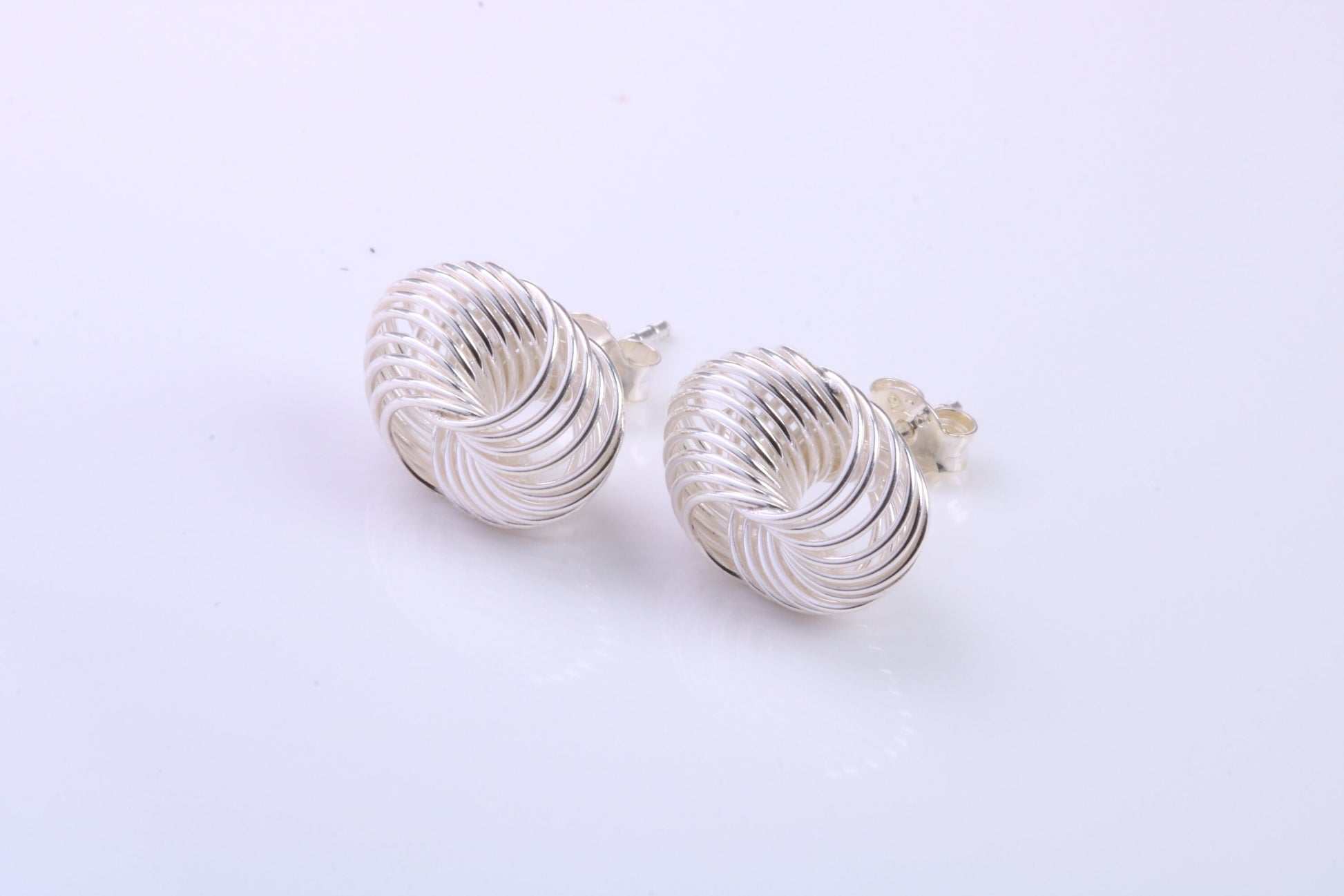 Mesh Stud Earrings Made from 925 Grade Sterling Silver