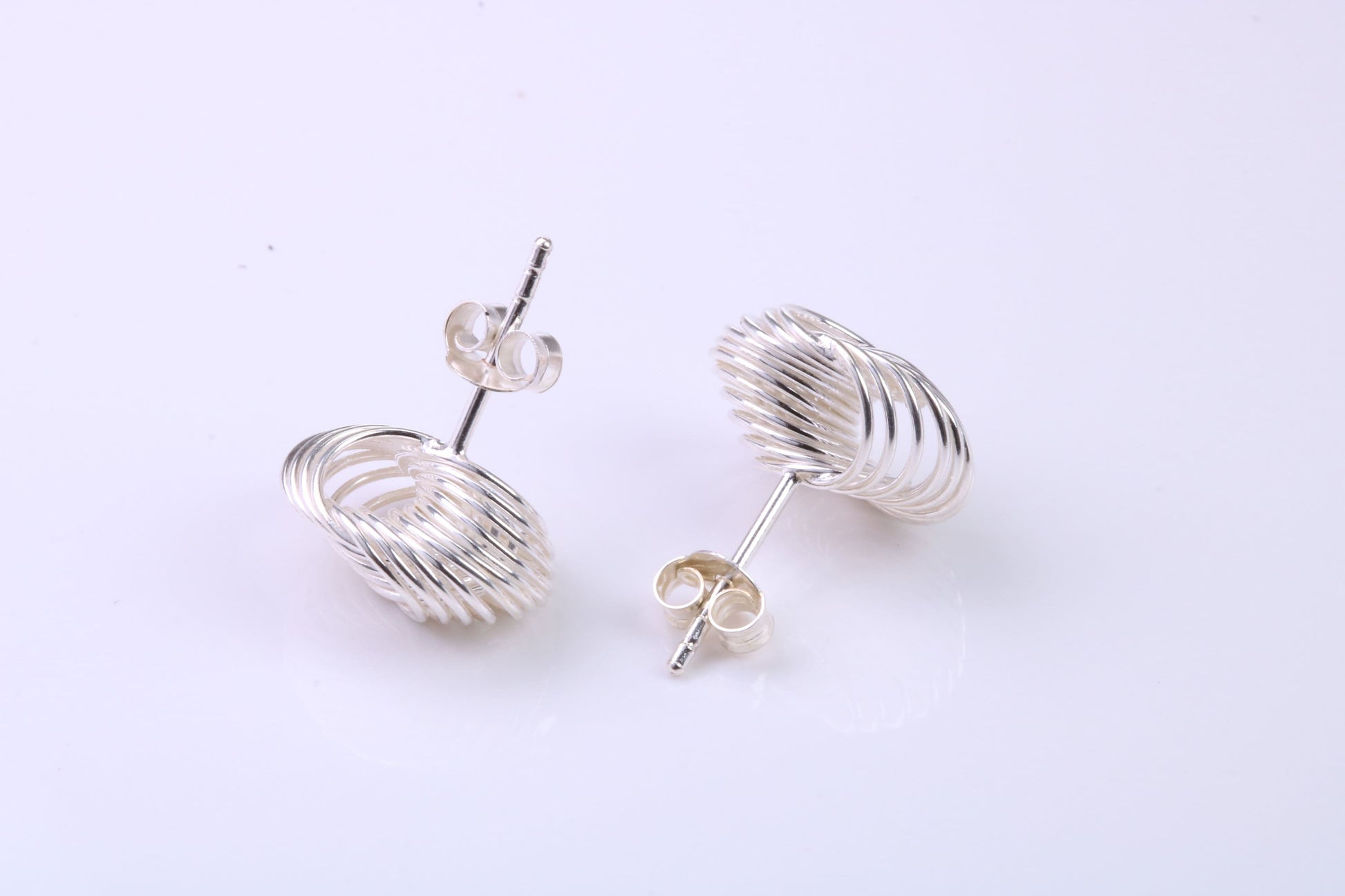 Mesh Stud Earrings Made from 925 Grade Sterling Silver