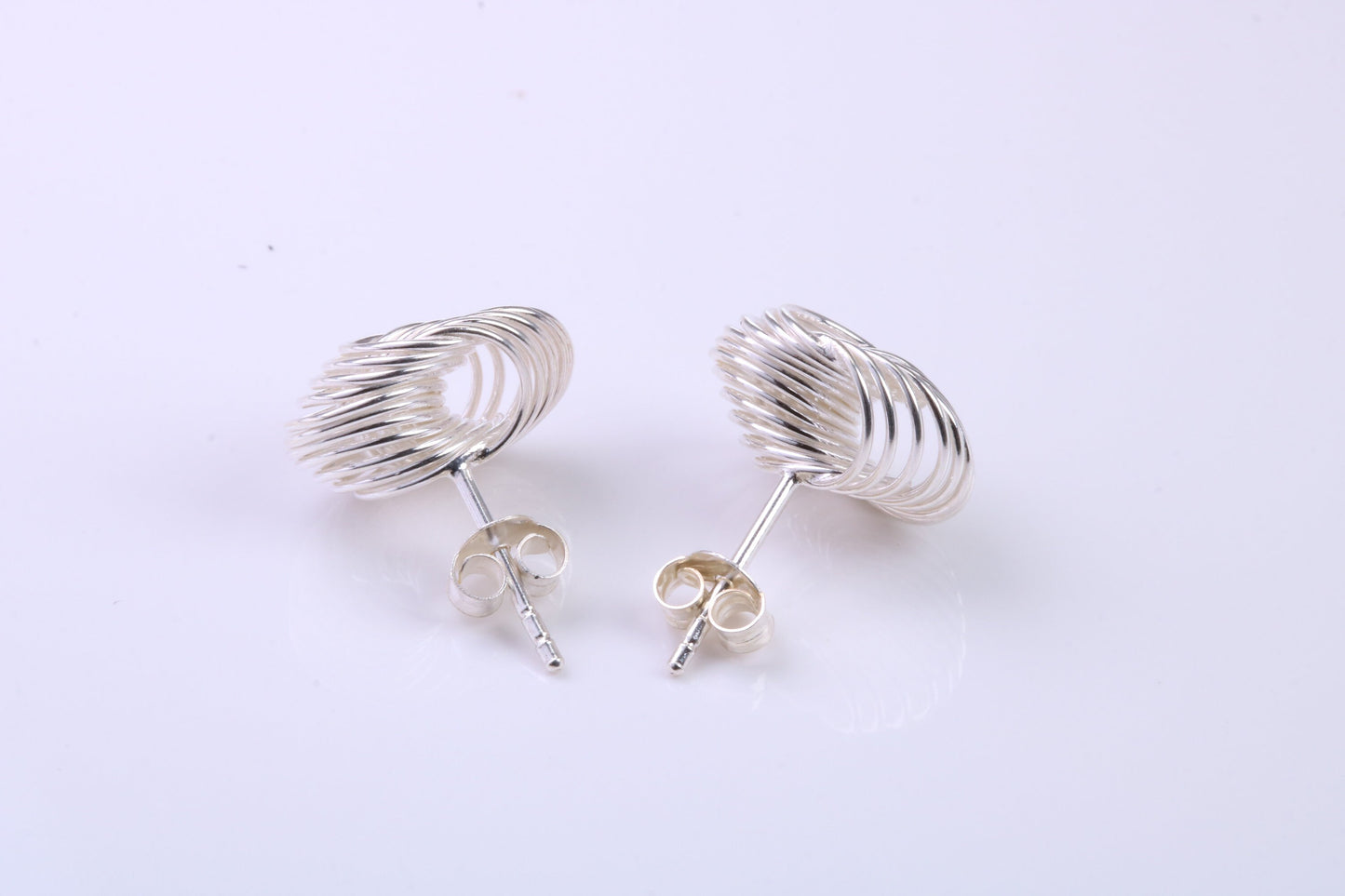 Mesh Stud Earrings Made from 925 Grade Sterling Silver