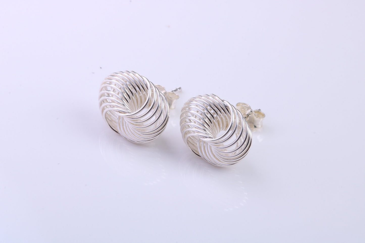 Mesh Stud Earrings Made from 925 Grade Sterling Silver